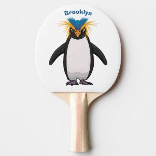 Cute macaroni penguin cartoon illustration ping pong paddle