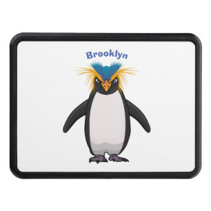 Cute macaroni penguin cartoon illustration trailer hitch cover