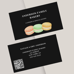 Cute Macarons Bakery QR Code Carte de visite