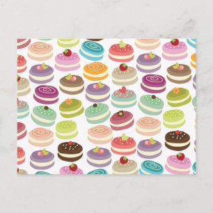 Cute Macarons Pattern Postcard