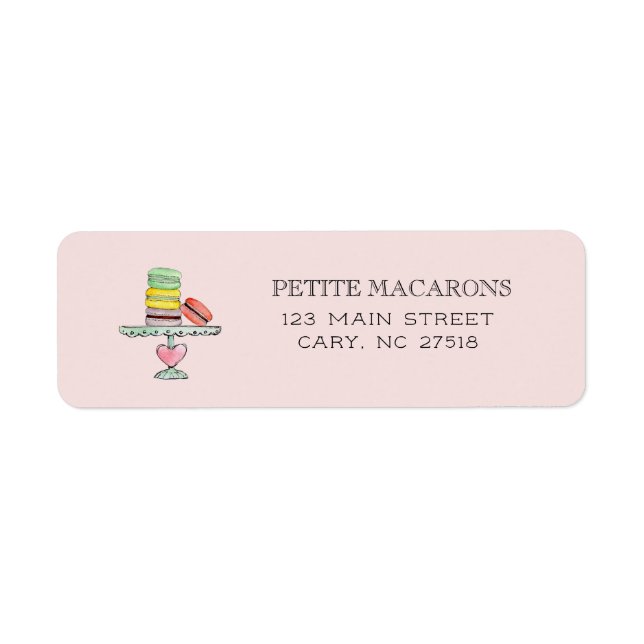 Cute Macarons pink return address (Front)