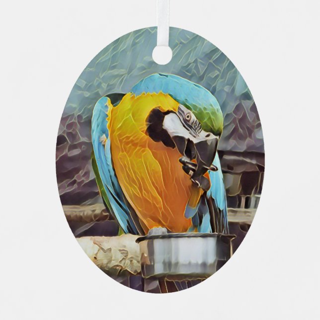 CUTE MACAW METAL ORNAMENT (Front)