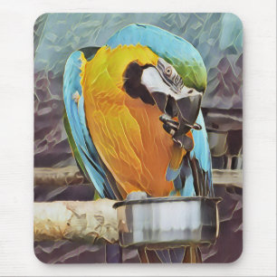 CUTE MACAW MOUSE PAD