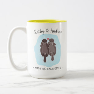 Cute Made for Each Otter Customized Gift Him Her Two-Tone Coffee Mug