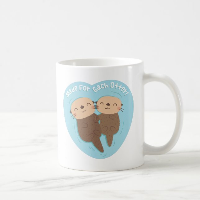 Cute Made For Each Otter Pun Coffee Mug (Right)