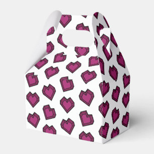 Cute Magenta Dark Pink Gemstone Heart pattern Favor Box
