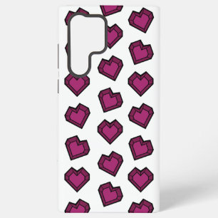 Cute Magenta Dark Pink Gemstone Heart pattern Samsung Galaxy Case