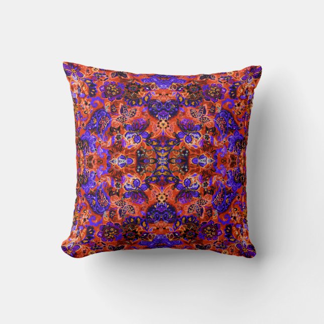 Cute magic abstract floral throw pillow (Front)