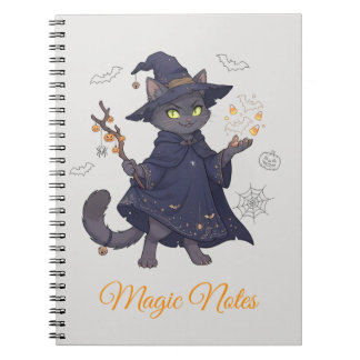 Cute Magic Cat Halloween Photo Notebook