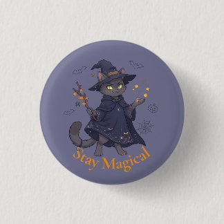 Cute Magic Cat Halloween Pin Button