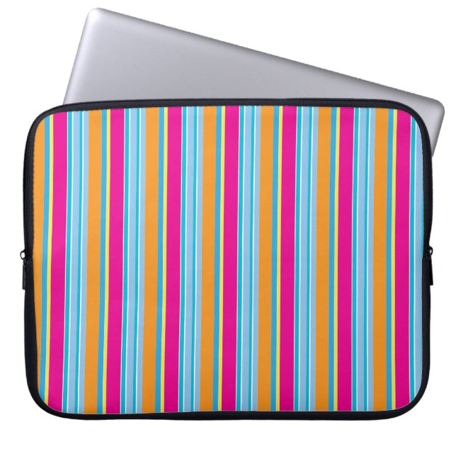 Cute magic colorful stripes laptop sleeve (Front)