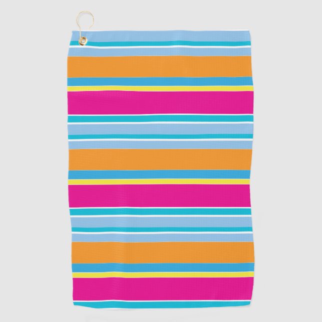 Cute magic colourful stripes golf towel (Front)