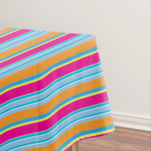 Cute magic colourful stripes tablecloth