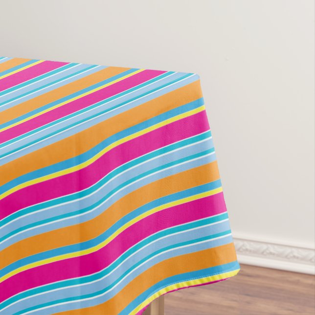Cute magic colourful stripes tablecloth (In Situ)