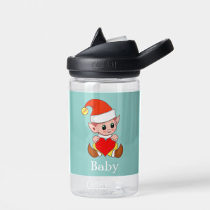 Cute Magic Elf with Heart on Light Blue Water Bott Bottle