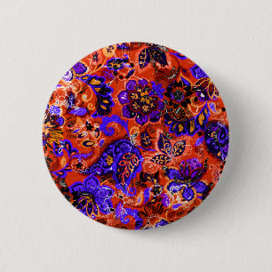 Cute magic floral pattern 2 inch round button