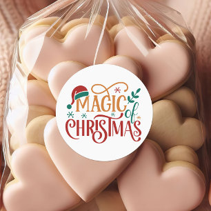 Cute 'Magic of Christmas' Classic Round Sticker