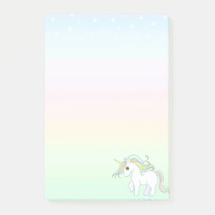 Cute Magic Unicorn on Pastel Colours Post-it Notes