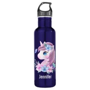 Cute & Magical Baby Unicorn in Watercolor 710 Ml Water Bottle
