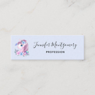 Cute & Magical Baby Unicorn Watercolor Mini Business Card