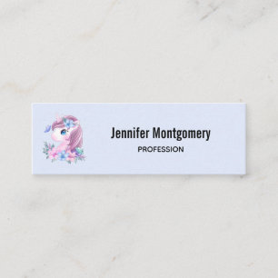 Cute & Magical Baby Unicorn Watercolor Mini Business Card