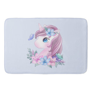Cute & Magical Baby Unicorn with Big Eyes Bath Mat