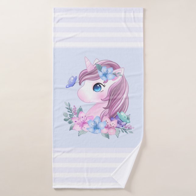 Cute & Magical Baby Unicorn with Big Eyes Bath Towel Set (Bath Towel)