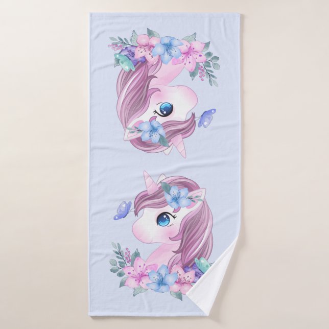 Cute & Magical Baby Unicorn with Big Eyes Bath Towel Set (Bath Towel)