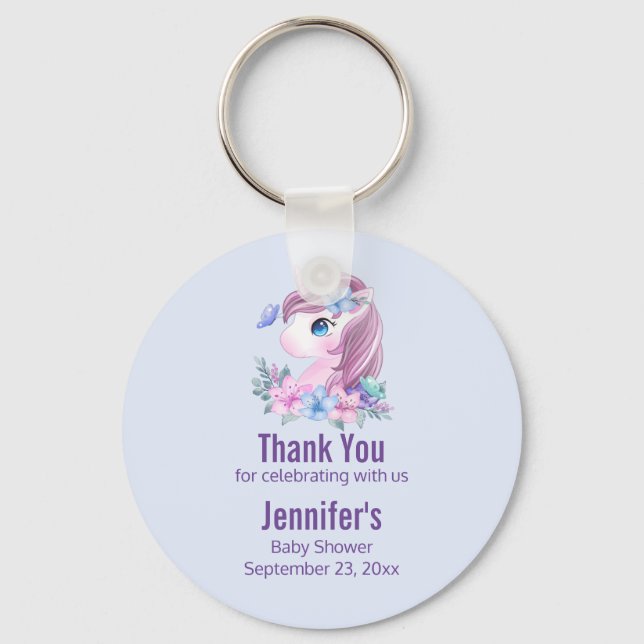 Cute & Magical Baby Unicorn with Big Eyes Favour Keychain (Front)