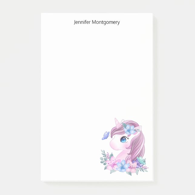 Cute & Magical Baby Unicorn with Big Eyes Post-it Notes (Front)