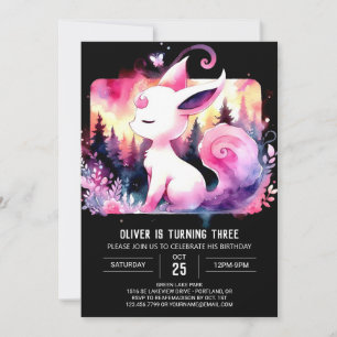 Cute Magical Cat Birthday Invitation