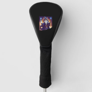 Cute Magical Cat Wizard Purrfect Wizard Feline Hal Golf Head Cover