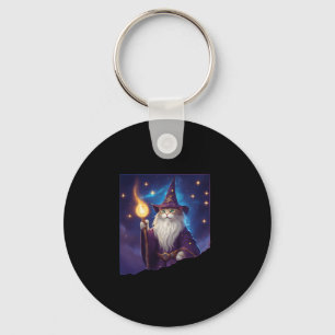 Cute Magical Cat Wizard Purrfect Wizard Feline Hal Keychain
