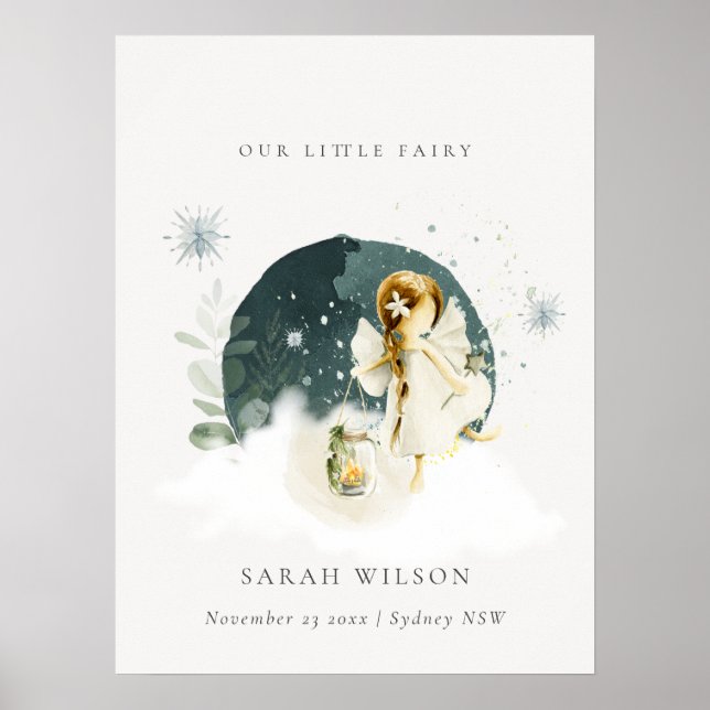 Cute Magical Enchanted Little Garden Fairy Snow Poster (Front)