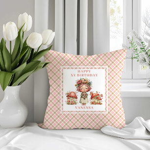 Cute Magical Fairy 5th Birthday Throw Pillow