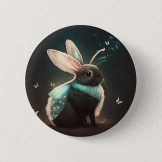 Cute Magical Fairy Bunny Rabbit 2 Inch Round Button