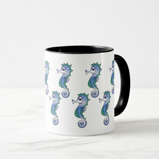 Cute Magical Funny Seahorse Ocean Life Design Mug (Front Right)