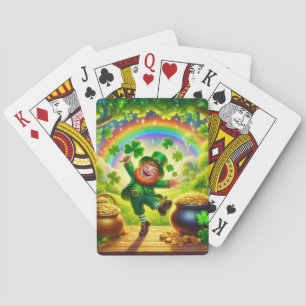 Cute, magical Leprechaun Saint Patrick's Day Playing Cards