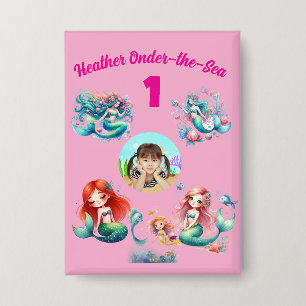 Cute Magical Mermaid Onder-the-Sea 1st Birthday