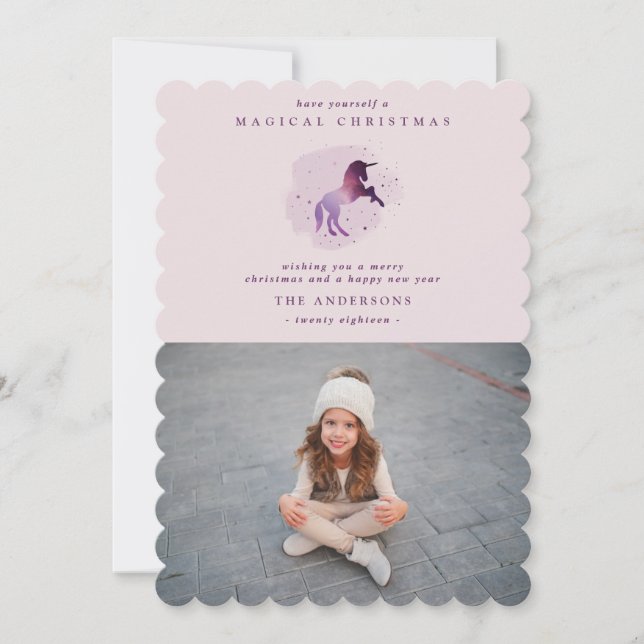 cute magical purple unicorn announcement (Front)