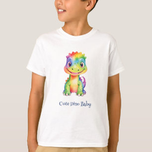 Cute Magical Rainbow Dinosaur Happy Birthday Party T-Shirt