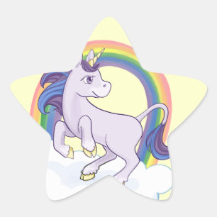 Cute Magical Rainbow Unicorn Star Sticker