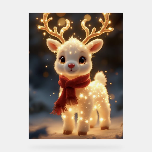 Cute Magical Reindeer with Sparkling Lights (Recto)
