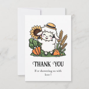 Cute Magical Sheep Baby Shower Thank You Card