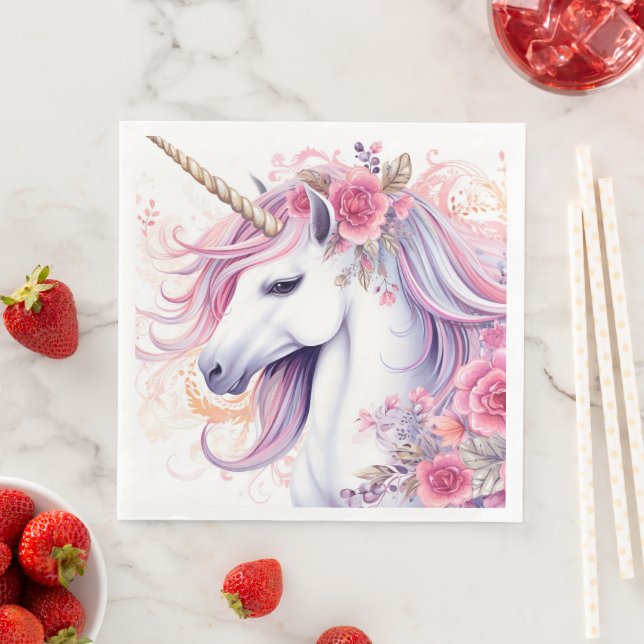 Cute Magical Unicorn Napkin (Insitu)