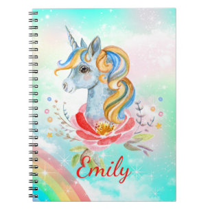 Cute Magical Unicorn Personalized Notebook