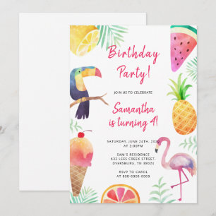 Cute Magical Unicorn Rainbow Birthday Invitation