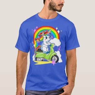 Cute Magical Unicorn Riding Scooter T-Shirt