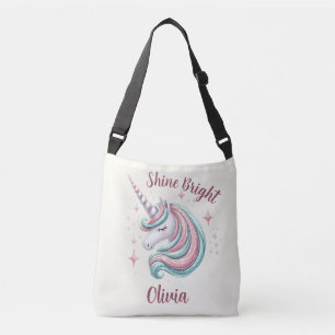 Cute Magical Unicorn Shine Bright Crossbody Bag
