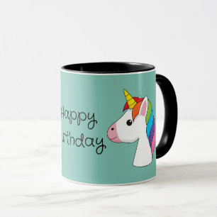 Cute Magical Unicorn w Colourful Hair Personaliz Mug
